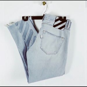 OFF-WHITE Virgil Abloh Cropped Distressed Jeans